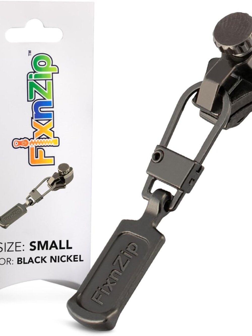 Small Black Nickel Zipper Repair Kit | Universal No-Sew Slider Replacement for P